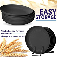 Assiettes écologiques durables incassables, surface givrée moderne, réutilisables, compatibles lave-vaisselle, pour le camping, les hôtels, la maison
