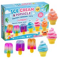 Nouvel Arrivage Créatif : Ensemble de Jouets à Presser Anti-stress à Rebond Lent, Thème Méduse, Sucette Glacée et Crème Glacée, Emballés Individuellement