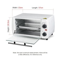 CE Rohs Cuisine Portable OTG Mini Électrique Pizza Cuisson Grille-Pain OEM Personnalisé Puissance Chaud Minuterie Pièces Vente Four Métal PTFE