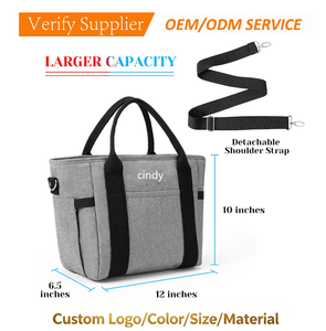 Sac isotherme à déjeuner en toile à motif vache, avec <span class=keywords><strong>porte</strong></span>-bouteilles latéraux, sac fourre-tout thermique portable pour le bureau et les pique-niques - Product Image 3