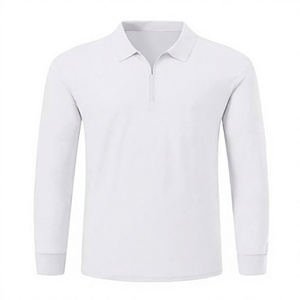 Polo Antibacterial de Manga Larga con Cuello Camisero, Estampado y Texto Bordado, Ropa de Trabajo Corporativa, Corte Holgado y Cómodo - Product Image 3
