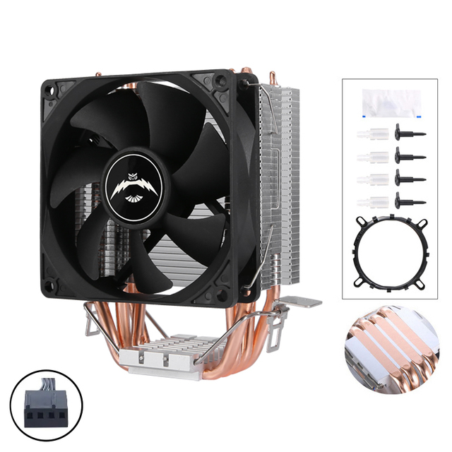 QiuzAim 1700 4 Heatpipe 90mm 1200 CPU Cooler High Static Pressure Fan Optimized for AM5 & Core I7/i9
