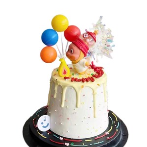 Adorno de Pastel de Plástico con Diseño de Personaje de Cielo Estrellado que Sopla Burbujas, Divertido, Creativo y Bonito, con Vela de Deseos, Accesorio para Hornear en <span class=keywords><strong>Cumpleaños</strong></span> - Product Image 5