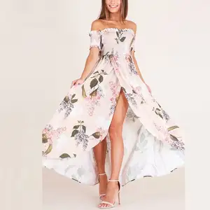 fashion wholesale plus size ladies girls floral maxi dresses elegant customized women casual dresses
