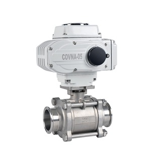 Actionneur COVNA AC220V DN25 1 pouce, vanne à boisseau sphérique sanitaire motorisée en acier inoxydable, raccord Tri-Clamp 2 pouces 12V - Product Image 2