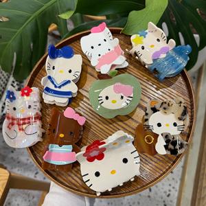 Personalizzato elegante Hello Kitty morsetto per capelli popolare <span class=keywords><strong>Anime</strong></span> disegno gatto artiglio materiale acetato di cellulosa carini fermagli per capelli per bambini - Product Image 2
