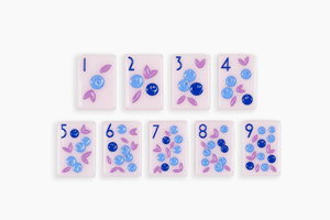 Jeu de Mahjong américain en acrylique rose gravé de motifs floraux et de libellules colorés, idéal pour une soirée de jeu - Product Image 5