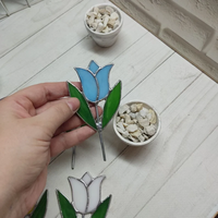 Vase à fleurs en verre recyclé YAPPIE, design Art Déco, magnifiques tiges violettes, décoration de jardin, décor en cristal, attrape-soleil