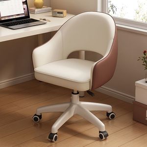 Modern Office Chair Microfiber Leather Swivel <b>Desk</b> Chair For Home Study Workroom Use - Product Image 2