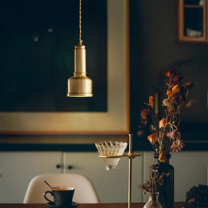 Nordic Style Single Head <b>Small</b> Pendant Light Retro All-Copper <b>Bar</b> Counter Dining Room Lamp Long Cord Creative American Style for - Product Image 2