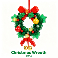 Blocs de construction de pendentifs de Noël DIY, mini briques pour enfants, jouet, ornement suspendu pour arbre de Noël, décoration de fête, cadeau