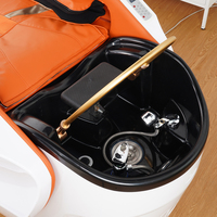 Lit de massage de luxe de type cabine avec oreiller cervical et commande tactile pour salon de beauté et spa capillaire