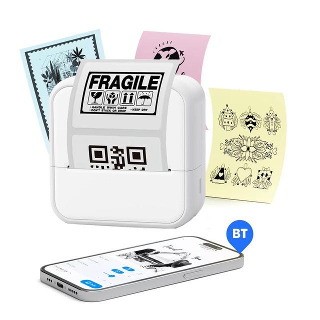 Youin OEM Mini Portable Thermal Receipt Inkless 203dpi 58mm Paper for 1200mAh Battery USB Rechargeable Label Maker Printer