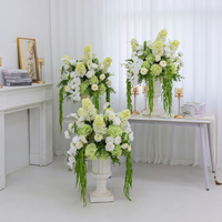 Nouvelles roses artificielles pour mariage, hôtel, banquet, décorations de table, boule de fleurs en soie, arrangement floral de centre de table avec hortensias verts