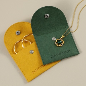 Pochette à bijoux en microfibre verte PUPPYSEW, sac à bijoux personnalisé, pochette pour bracelet, collier avec logo - Product Image 2