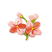 Les nouveaux patchs brodés de cerise orientale chaude en gros rose fleur Applique fer sur patch de broderie personnalisé Sakura pour t-shirt