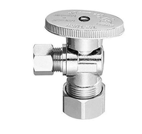 Robinet d'arrêt d'angle en laiton 1/4 de tour, entrée 1/2" (5/8" DE) x sortie 3/8" (3/8" DE) pour lavabo/salle de bain