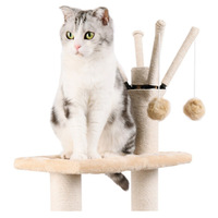 Arbre à chat d'été multi-niveaux avec tunnel, griffoir et lit pour chat, balle interactive pour chatons et chats