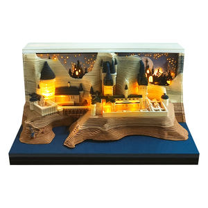 Nouveau Hary Potter château de Poudlard 3D bureau calendrier lumière LED fantaisie Anime cadeau <span class=keywords><strong>bloc</strong></span>-notes Notes autocollantes cartes <span class=keywords><strong>bloc</strong></span> <span class=keywords><strong>bloc</strong></span>-notes - Product Image 1