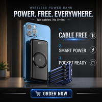Grosir Pabrik Power Bank PVC Nirkabel Ultra Tipis 20000mAh Pengisian Cepat Pengisian Magnetik Mini Ringkas Portabel