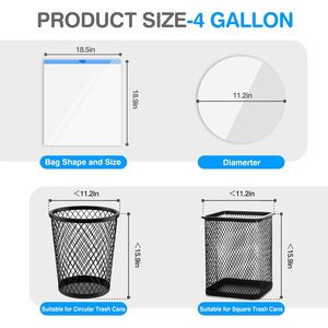 ถุงขยะแบบมีเชือกผูก ขนาด 4 แกลลอน 200 ใบ สำหรับใช้ในห้องน้ำและห้องครัว - Product Image 2