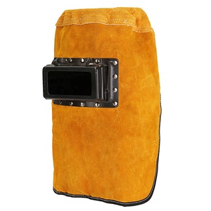 Casques de soudage respirants et résistantes à la chaleur, unisexe, prix d'usine, <span class=keywords><strong>Protection</strong></span> DESHI avec objectif, <span class=keywords><strong>masque</strong></span> en cuir, Durable - Product Image 2