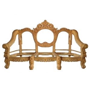 ชุดเก้าอี้โซฟาไม้สักแกะสลักที่ยังไม่เสร็จหรูหราทันสมัยขนาด34 KD ไม่ทาสีสำหรับใช้ในบ้านสำหรับห้องนั่งเล่นหรืออพาร์ทเมนต์ - Product Image 1