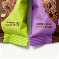 Sachet en plastique thermoscellé personnalisé avec impression sur le dos pour l'emballage individuel de biscuits, de gâteaux et de snacks