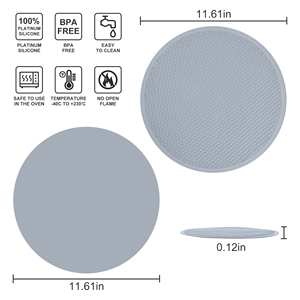 Estera de silicona para horno microondas, resistente al calor, multiusos, 11,61 pulgadas, giradiscos, almohadillas calientes - Product Image 2