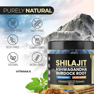 Shilajit Gummibärchen Reine Himalaya-Energie & Ausdauer Gedächtnisunterstützende Nahrungsergänzung mit Ashwagandha, Klettenwurzel, Meeresmoos, Löwenmähne - Product Image 3