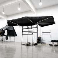 Auvent XL 270 degrés à double poteau, entièrement éclairé par LED, en Oxford 600D et PVC 1000G, avec embout en acier inoxydable, pour camion, véhicule tout-terrain 4x4 et SUV