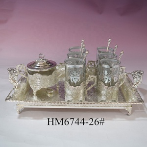 Vaisselle de fête du Ramadan ensemble de tasses à thé en forme de fleur avec porte-gobelet en cristal sucrier ensemble de <span class=keywords><strong>kawa</strong></span> - Product Image 2