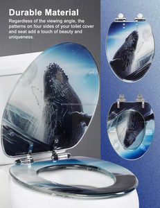 ที่นั่งโถส้วมรูปปลาวาฬทำจากอะคริลิกสติกเกอร์<span class=keywords><strong>ฝา</strong></span><span class=keywords><strong>ชักโครก</strong></span>ลาย3D บานพับโลหะปรับได้สำหรับห้องน้ำสมัยใหม่ - Product Image 5