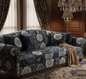 Tela de tapicería estampada con grandes flores de dalia, de diseño, por yarda, material de tapicería floral de lujo para sofá y sillón decorativo. - Product Image 2