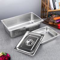 Gewerbliche Küche Lebensmittel Gastronomie Perforierte Behälter Edelstahl Steam Food GN Pan Buffet Warmer