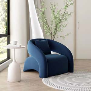 Sillón Moderno Nórdico Color Crema con Detalles de <span class=keywords><strong>Tigre</strong></span>, Minimalista, de Lujo Ligero, para Sala de Estar, Recepción, Salón o Cafetería - Product Image 5