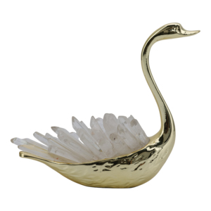 Cigno decorativo in metallo con pietre di cristallo per decorare la casa, l'ufficio, il tavolo, il bagno e il soggiorno. - Product Image 4