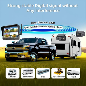 Không dây 7 ''điểm mù báo động AHD màn hình Màn hình DVR Ghi IR tầm nhìn ban đêm đảo ngược sao lưu máy ảnh 4CH cho xe tải/xe buýt/RV/SUV. - Product Image 5