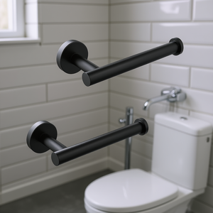 Db Porte-papier mural moderne en acier inoxydable finition nickel pour salle de bain, toilettes, cuisine, lot de 2 - Product Image 2