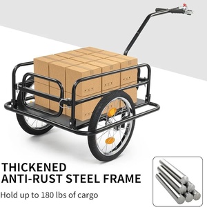 عربة دراجة رباعية العجلات قابلة للطي ومريحة بهيكل منصة، لنقل الحيوانات الأليفة والتخييم وحمل الأمتعة والتسوق - Product Image 4