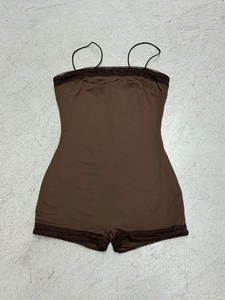 Mono corto ajustado sin mangas con tirantes finos y encaje para mujer, estilo Y2K, sexy, para estar en casa, novedad 2026 - Product Image 6