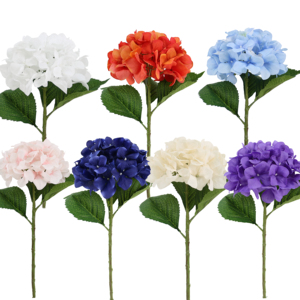 Commercio all'ingrosso singolo stelo soffice seta bianca fiori artificiali di ortensia fatto a mano floreale realistico per eventi decorazione ringraziamento - Product Image 3