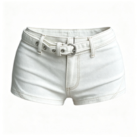 Shorts en jean à ourlet brut pour femme, taille basse, mini-short en jean extensible, look décontracté pour la plage et la ville