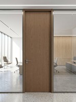 Porte intérieure TH50 en aluminium et bois, feuille de porte de 50 mm remplie de graphène, cadre en alliage d'aluminium, insonorisée et étanche pour chambre et bureau