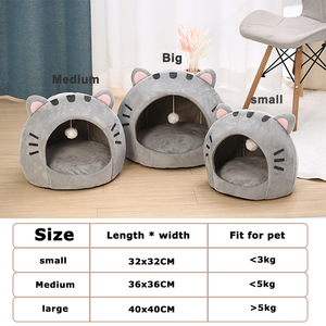 Super Lit Chaud pour Chat Niche pour Animaux de Compagnie Grotte Coussinée pour Chaton Maison pour Chat Panier de Couchage Chaud pour Chien Tente Tapis pour Petit Chien Fournitures de Lit pour Chats - Product Image 6