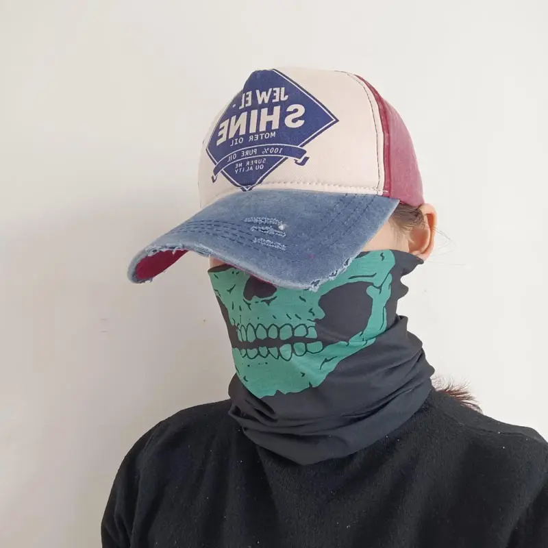 Warme En Winddichte Half Gezicht Sjaal Goedkope Groothandel Schedel Hoofddoek Halloween Masker Angstaanjagende Schedel Hoofdbedekking