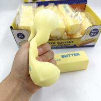 Mini bloc de beurre jaune en PU, jouet anti-stress à remontée lente, réaliste, pour soulager la pression et la tension, accessoire décoratif