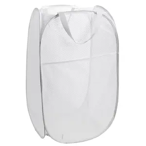 Leuke Moderne Pop-Uplaundry Wasmand, Polyester Mesh Draagbare Badkamer Wasmand Baby Voor Kids Vuile Kleren/