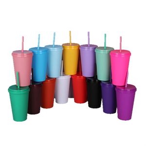 Gobelet en plastique PP de qualité alimentaire, coloré, écologique, avec paille, grande capacité 24oz, portable pour l'extérieur - Product Image 5