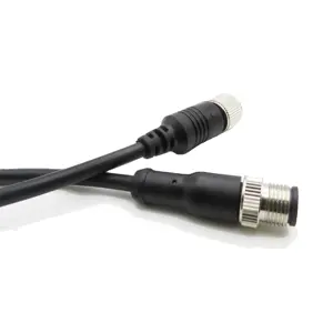 FOXECO M12 connector A-coded 3/5/6/8/12/17pin Male to Female Cables M12 Waterproof Connector with PVC Cable